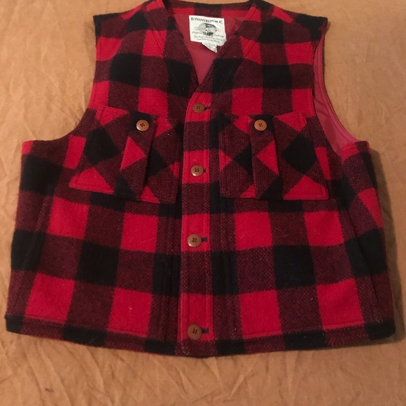 Vintage Banana Republican Red & Black Plaid Vest - Picture 2 of 3